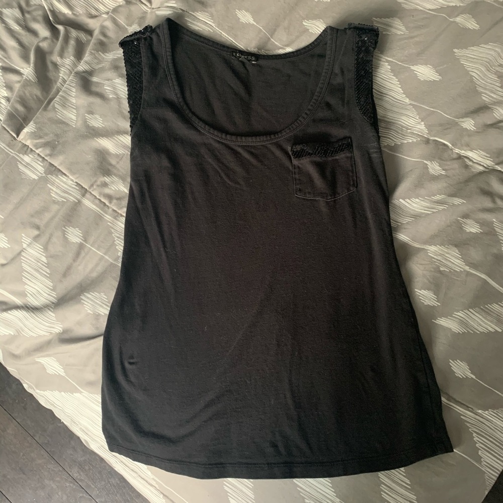 Black embellished Pocket Tee